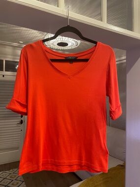 Orange V-Neck Women's Top